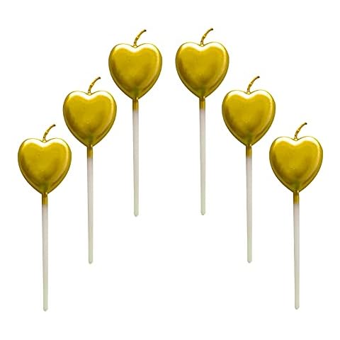 JUHONNZ Metallic Heart Birthday Candles Set Cover