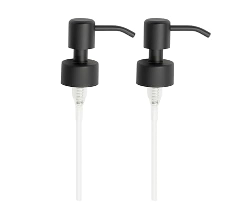 Kapitan Edelstahl Seifenpumpe, Pumpkopf, Ersatzpumpe für 28 mm Gewinde Flasche Seifenspender (2, Schwarz)