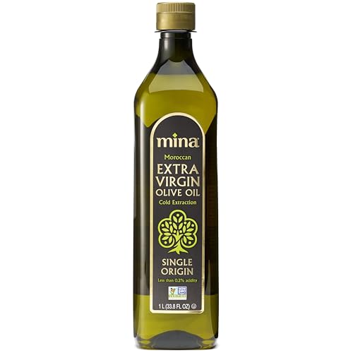 Mina Olive Oil Extra Virgin 33.8 Fl Oz, New Harvest, Polyphenol Rich Olive Oil for Cooking, Moroccan...