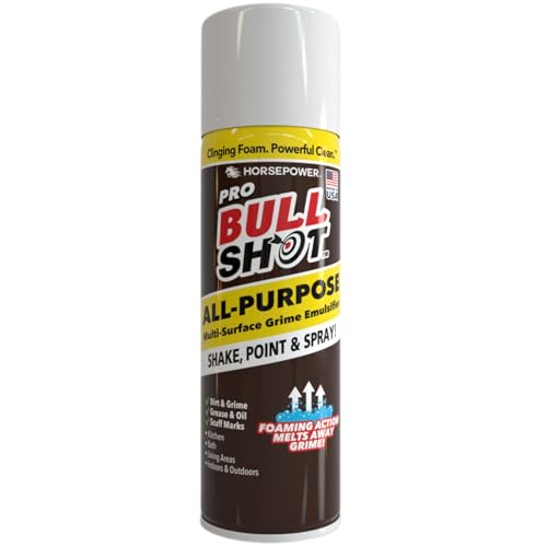 Horsepower Bull Shot All-Purpose Foam Cleaner AS SEEN ON TV Removes Greasy Residue Fingerprints Grime & Dirt Fast USA Made