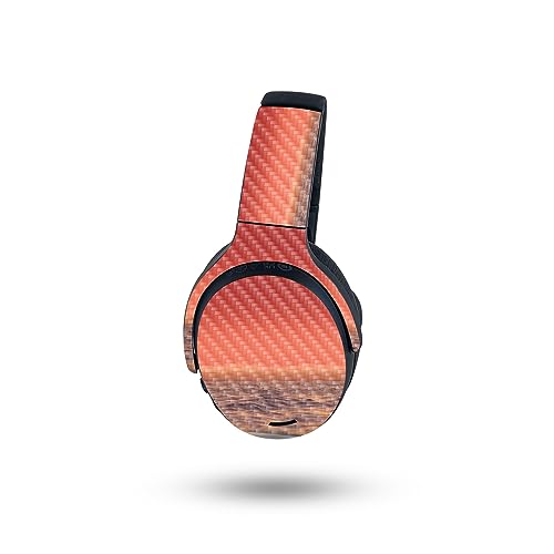 Image of MightySkins Carbon Fiber Skin Compatible with Skullcandy Crusher ANC 2 - Red Horizon | Protective, Durable Textured Carbon Fiber Finish | Easy to Apply