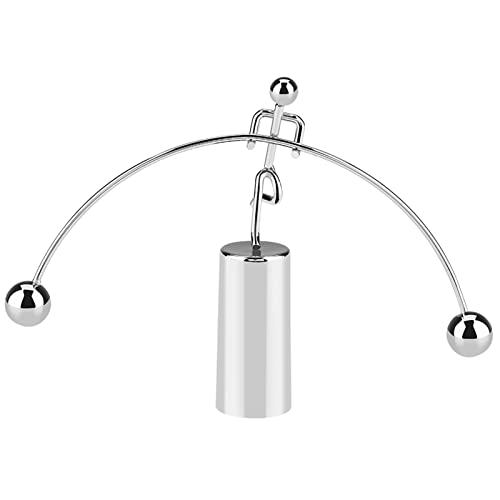 Walfront Mini Balance Ball Metal Pendulum Balls Swinging Balls Desk Deco Ornaments Desktop Decoration for Physics Science for Home Office