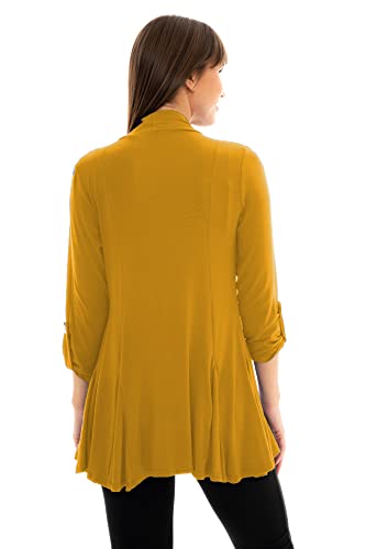 Image of Loxdonz Women's Open Front Cardigans Casual 3 /4 Sleeve Cardigan Soft Lightweight Top