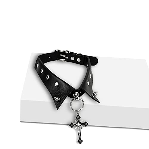JOYMIN Fashion Choker Necklace PU Leather Halloween Collar Necklaces for Women Goth Choker Jewelry Adjustable Punk Collar4