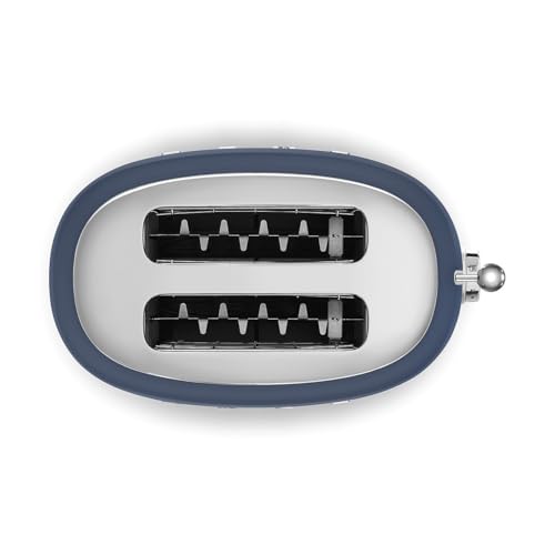 Image of SMEG 2 Slice Toaster with 6 Presets and Defrost Function and Removable Crumb Tray (Navy)