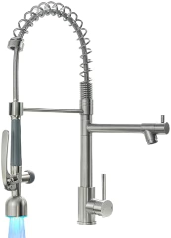 Fapully Commercial Single Handle Pull Down Sprayer Brushed Nickel...