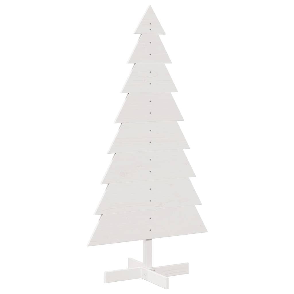 Árbol de Navidad de madera maciza de pino blanco, 150 cm, decoración navideña de madera para decorar con soporte estable, árbol de Navidad rústico de madera natural para un ambiente festivo en el