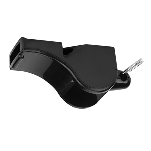 Silbato ABS negro para árbitro con correa y protección dental miniatura 3