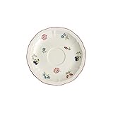 Charmante Untertasse im Landhaus-Stil mit Relief als perfekte Ergänzung zum Petite Fleur-Geschirr, Ideal für die klassische Kaffeetafel