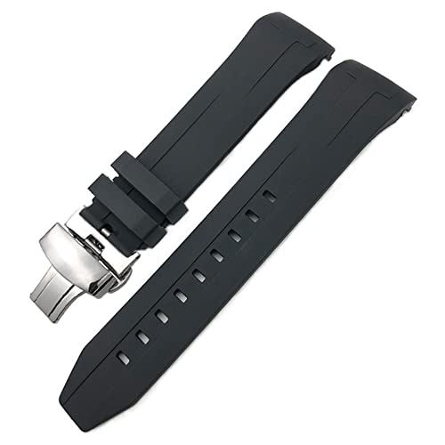 Bracelet de montre en caoutchouc silicone 22mm 21mm étanche noir