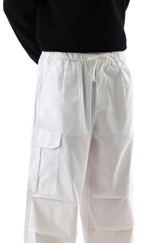 Image of SNITCH Men Cargo Pants | Relaxed Fit with Elastic Waistband & Drawstring | Durable Nylon Elastane Blend & Multiple Utility Pockets for Casual & Streetwear Occasions