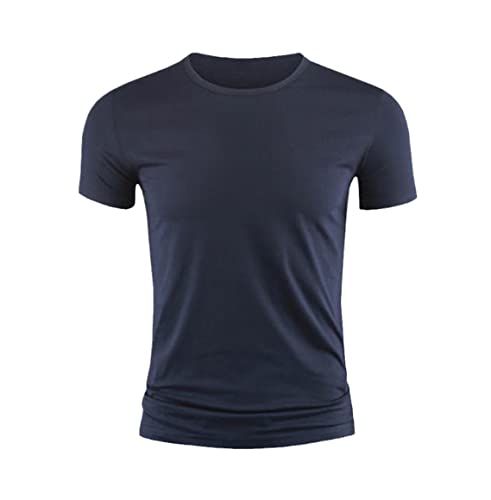 T-shirt col en V homme noir intense et col rond bleu marine en maille 3XL