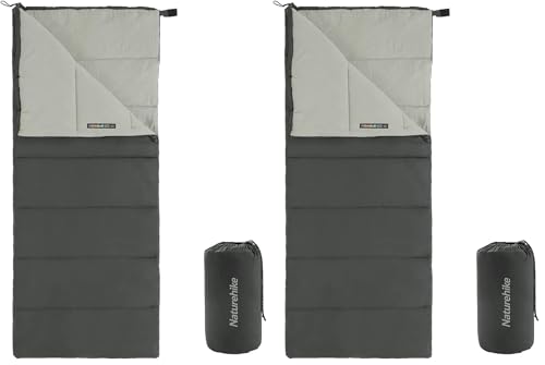 Naturehike公式ショップ 寝袋 シュラフ 封筒型 春夏秋用 1人用 連結可能 快適温度13℃ コンパクト 軽量 保温 アウトドア キャンプ 登山 車中泊 防災用 室内用 丸洗い可能 収納袋付き (× 2)の商品画像（Amazon）