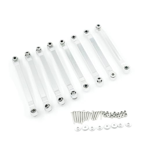 MIXVZARF RC アップグレードアクセサリー MN D90 D96用 MN98 MN99S MN45用 メタルシャーシ リンクロッド プルロッド タイロッド リンケージキット デコレーションアクセサリー 改造 RCカー アップグレードパーツ (シルバ