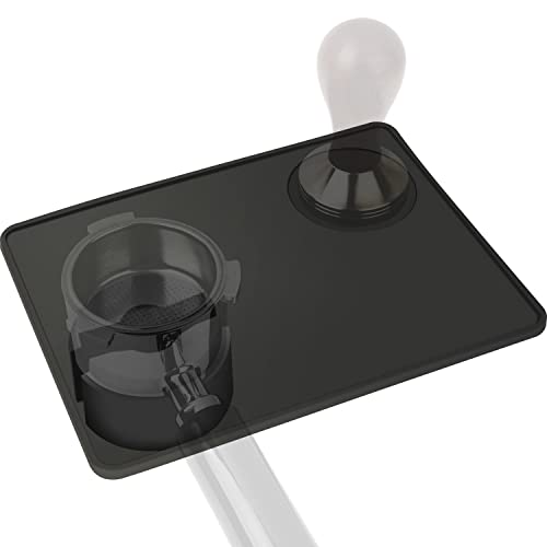 Espresso Tamper Mat with Portafilter Holder Tamper Station, Coffee Tamping Mat, Food Safe Silicone Coffee Mat Anti-Slip for Barista Tool Home Kitchen Office Bar for Sage Breville Portafilter