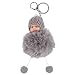 Amosfun Pom Pom Schlüsselanhänger Puppe Schlafen Baby Anhänger Weihnachten Geschenk Tasche Deko (Hellgrau)