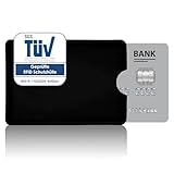 AntiSpyShop RFID Schutzhülle, TÜV geprüft, NFC Blocker - Kreditkarte, Bank EC Karte, Gesundheitskarte (Schwarz)