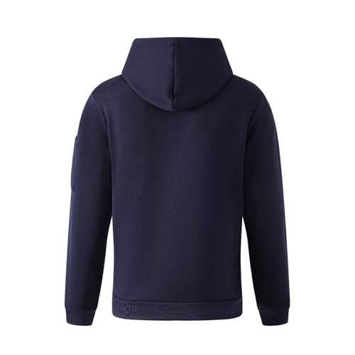 Men's Big and Tall Hoodies Casual Long Sleeve Fleece Hooded Drawstring Quater Zip Pullover Sweatshirt With Pockets3