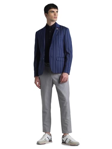 Image of Jack & Jones Striped Slim-Fit Single Breasted Blazer
