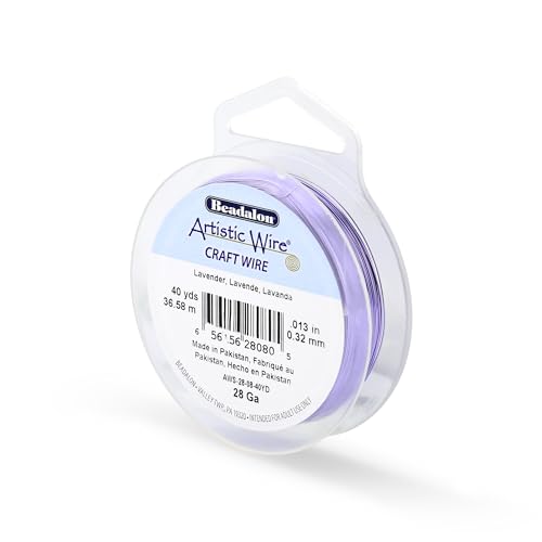 Image of Artistic Wire, 28 Gauge Tarnish Resistant Colored Copper Craft Wire, Lavender, 40 yd