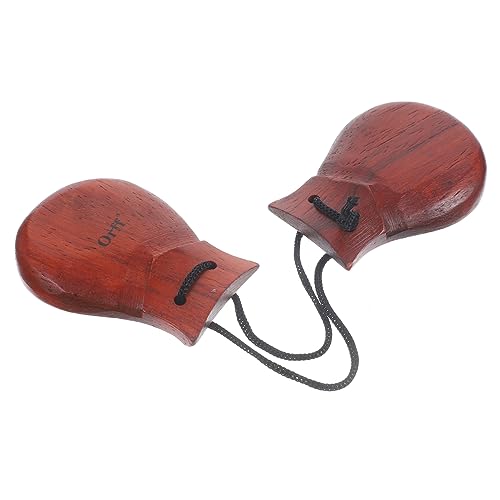 OFFSCH Castanets Wooden Percussion Instrument for Adults Latin Dance Music Carnival Party Accessory