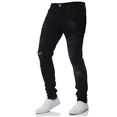 Jeans Rotos Hombre Negro Mejores Online ✔️ vaqueros.store - 【 2022 】