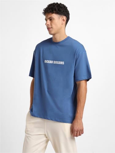 Image of Nobero Men's Oversized Graphic T-Shirt for Men | Soft Cotton | Drop Shoulder Relaxed Fit | Printed Casual Tshirt for Men