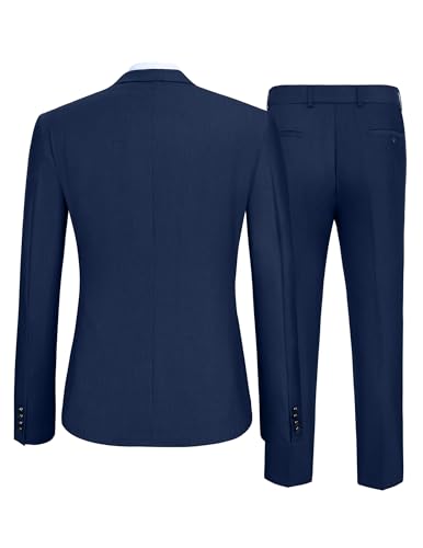 COOFANDY Men's 2 Piece Suit Slim Fit One Button Tuxedo Jacket Pants for Wedding Prom Business2