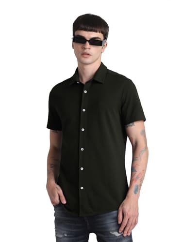 Image of JACK & JONES Men's Cotton Solid Slim Fit Shirt