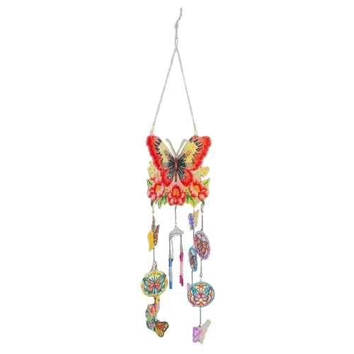 Campanilla de viento atrapasueños, campanillas de viento con diamantes de imitación, adorno colgante de ventana 5D brillante de doble cara, campanillas de viento de sonido armonioso, carillón de