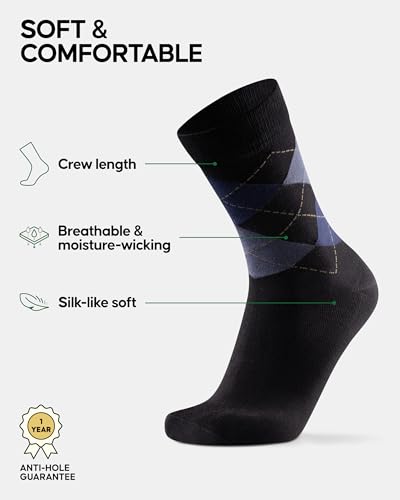 Image of DANISH ENDURANCE Crew Dress Socks, Viscose From Bamboo, 3 & 6-Pack