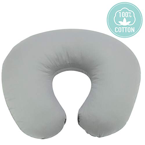 TILLYOU Large Zipper Personalized Nursing Pillow Cover, 100 Cotton