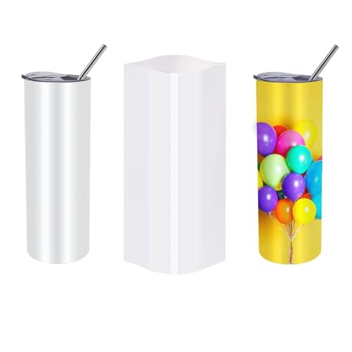 Image of 50 Pcs Sublimation Shrink Wrap Sleeves,8x12 Inch Heat Transfer Shrink Film Bags for Blanks 30 oz Tumblers,Mugs,Cups,Shrink Wrap Bands for Sublimation