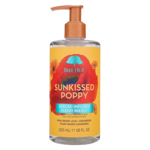 Tree Hut Sunkissed Poppy Serum Infused Hand Wash, Nourish & Hydrate Hands with Strengthening Skin Care, Long Lasting Scent, Cleanse & Lock in Moisture, 11 fl oz.