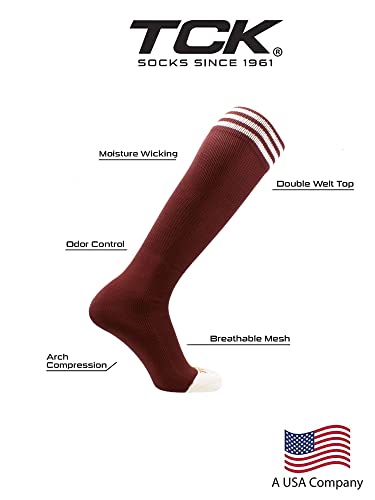 Image of TCK Striped Soccer Socks for Kids, Youth & Adults - Over the Calf Tube Socks for Men & Women, Baseball & Football Team Sports