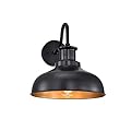Diyel Outdoor Gooseneck Barn Light Outdoor Wall Sconce Farmhouse Exterior Wall Mount Light Vintage Wall Lighting Fixture Industrial Black Wall Lantern for Porch, Entryway, Garage, 1 Pack, RZ007 BK