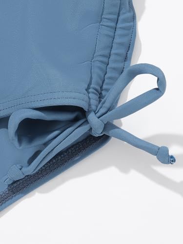 Teen Girls Swimsuit 3 Piece V-Neck Color Block Floral Print Bikini Set with Cover Up Skirt Swimwear Bathing Suits 9-16Y4