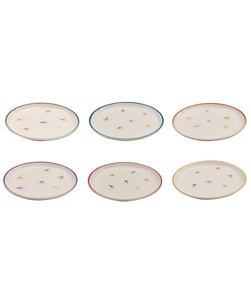 Zafferano Asterisco Piatto Piano in Stoneware, Set 6 Pezzi