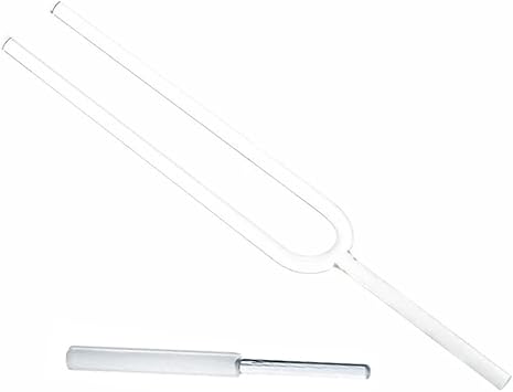 16mm Quartz Crystal Tuning Fork for Sound Healing Meditation, Chakra Healing Musical Instrument with Striker Color D NOTE, Size 440Hz