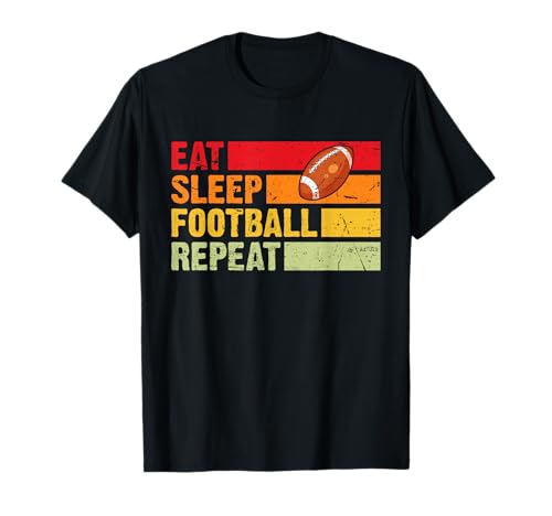 Retro Vintage Eat Sleep Football Repeat American Sport Boys T-Shirt