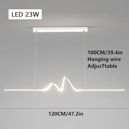 Iluminación Colgante LED Regulable Lámpara Lineal Simple de Techo Moderno 6