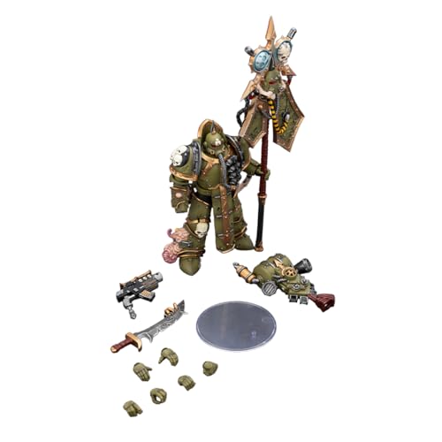 Image of JOYTOY Warhammer 40K 1 /18 Action Figure 15+,Death Guard, Plague Marine Icon Bearer with Boltgun and Plague Knife 4.80 inch Collection Model Birthday Gifts JT02915