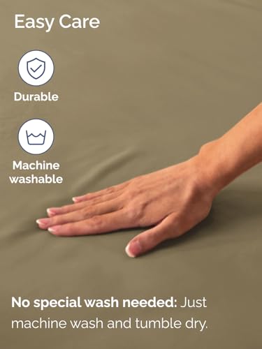 Image of Extra Deep Twin Fitted Sheet - Single Fitted Sheet Only - Khaki | Easily Fits 18 inch to 24 inch Mattress, Soft, Wrinkle Free, Breathable & Comfy, Extra Deep Pockets Hotel Luxury Fitted Sheet