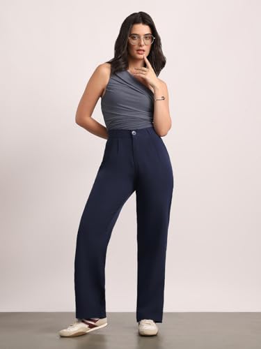 Image of Urbano Fashion Women's Loose Baggy Fit Solid Korean Pants Stretchable