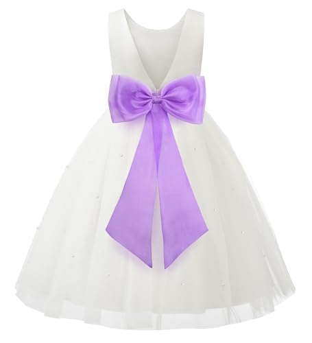 Image of JerrisApparel Flower Girls Dress Wedding Satin Dresses Princess Birthday Party Prom Ball Gown