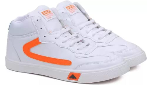 Image of ASIAN Skypee-33 White Shoes Casuals for Men (White, Orange)