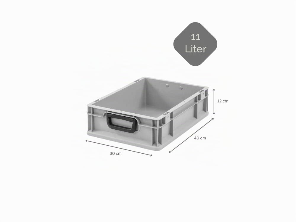 PROREGAL SparSet 5x Eurobox NextGen Portable Duo | HxBxT 12x30x40cm | 11 Liter | Eurobehälter, Transportbox, Transportbehälter, Stapelbehälter