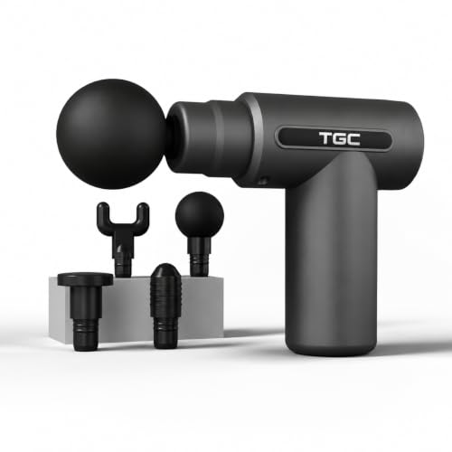 Image of Massage Gun For Pain Relief Deep Tissue - Portable Handheld Body Massager for Muscle Recovery & Pain Relief - 6 Speed Levels, 4 Specialized Heads for Back, Legs & Athletes 1 Month Warranty (Multicolour) (Black )