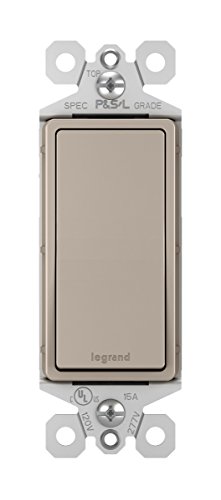 Image of Legrand radiant TM873NICC10 15 Amp Rocker Wall Switch, 3-Way Decorator Light Switches, Nickel (1 Count)