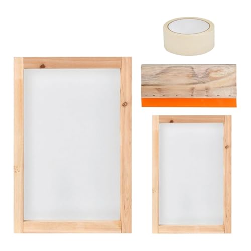 Colaxi 4X Screen Printing Starter Kit Silkscreen Printing Machine W/ 2 Frame DIY Handcrafts Supplies for Tote Bags Home Use T-Shirt